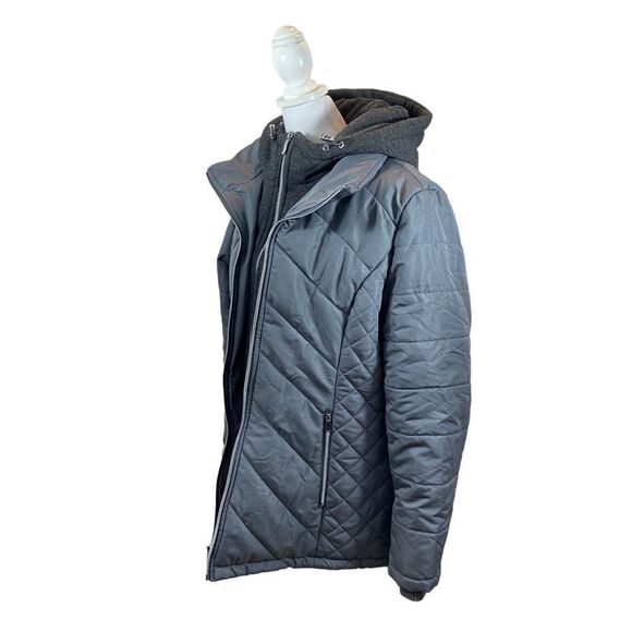 INTL d.e.t.a.i.l.s Women's Quilted Zip Front Coat Jacket with Hood Size XL - Picture 5 of 14